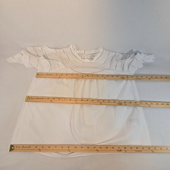& OTHER STORIES Cottagecore Embroidered A-Line Ruffle WHITE Top Size 4 LIKE NEW! - Picture 15 of 16